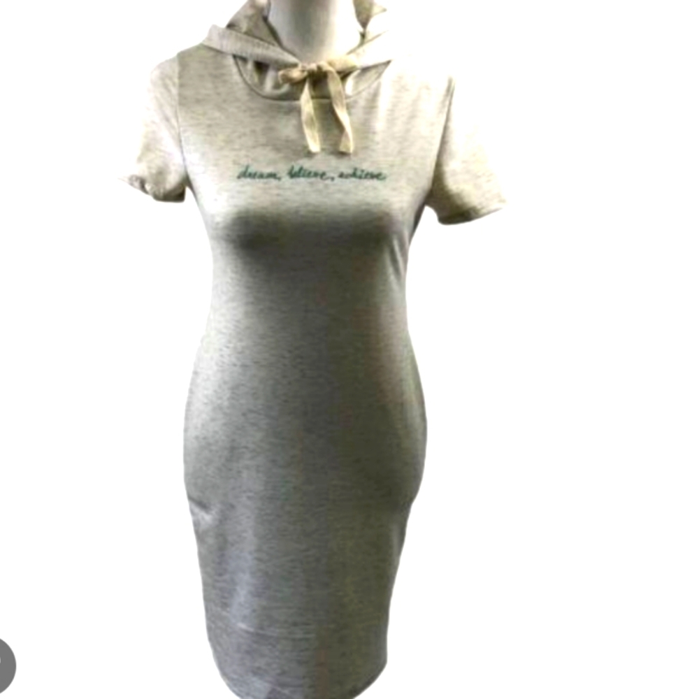 Sincerely Jules Bodycon Embroidered Drawstring Hooded Mini - Midi Casual Dress